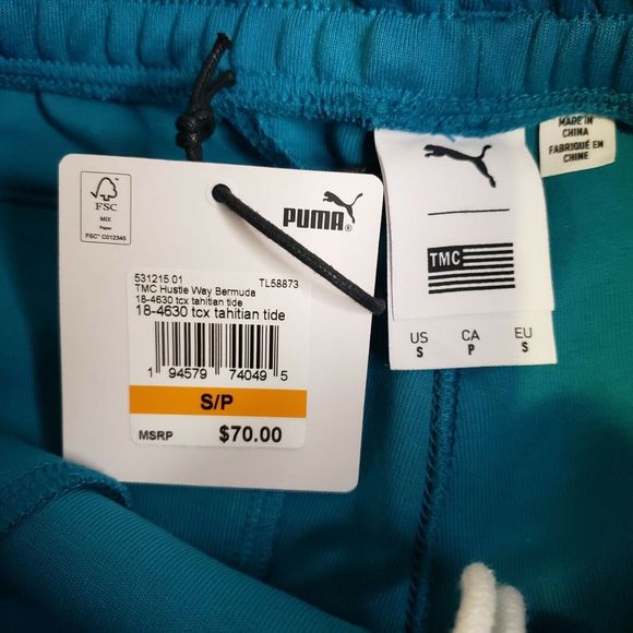 Puma x TMC Men's Small Hustle Way Bermuda Shorts Nipsey Hussle Teal 531215-01 - Picture 6 of 7